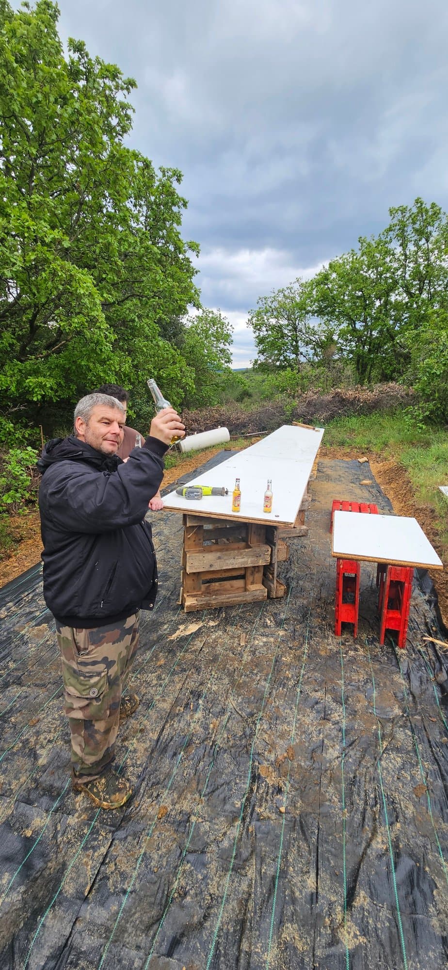 Travaux du terrain